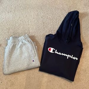 Champion men’s outfit, sweatpants and sweatshirt